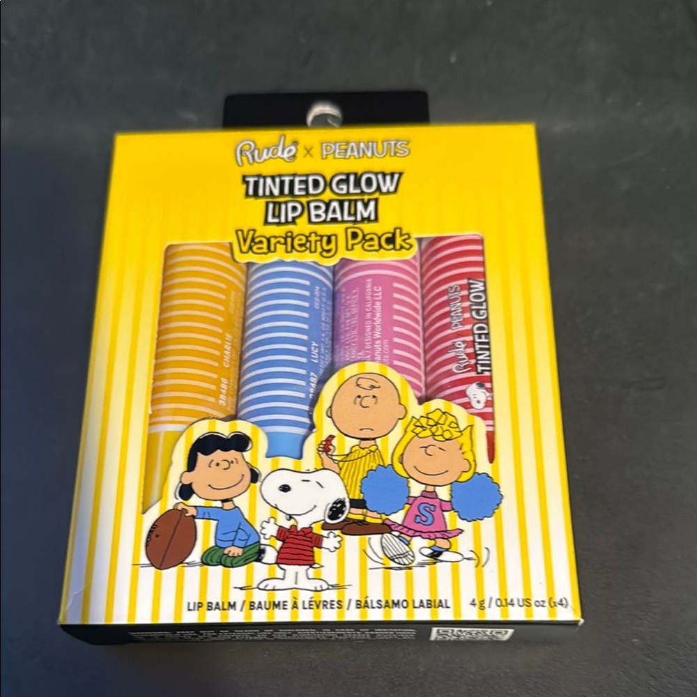 RUDE Peanuts Tinted Glow Lip Balm Variety Pack